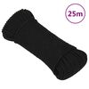 vidaXL Pracovn&iacute; lano čern&eacute; 5 mm 25 m polyester