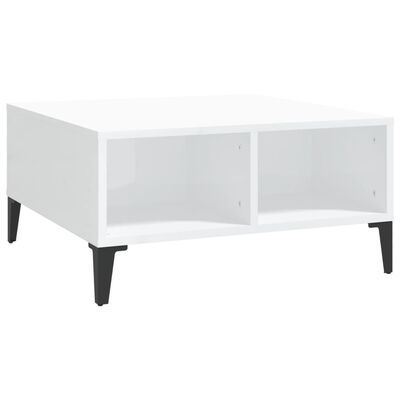 vidaXL Konferenční stolek bílý vysoký lesk 60 x 60 x 30 cm dřevotříska
