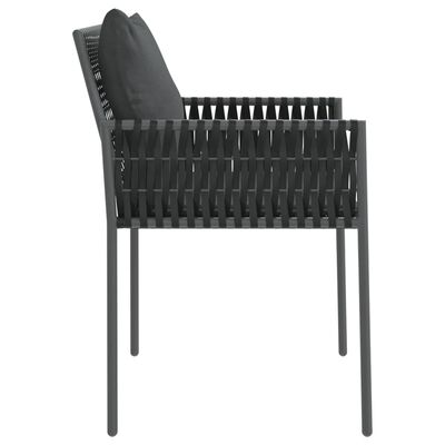vidaXL Zahradní židle s poduškami 4 ks černé 54 x 61 x 83 cm polyratan