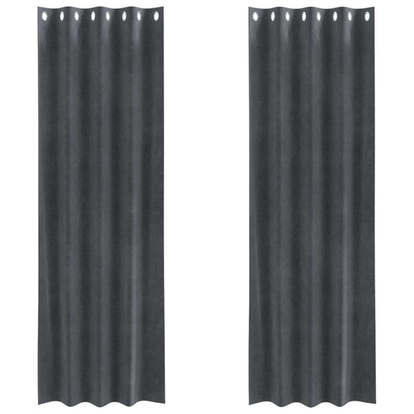 vidaXL Zatemňovac&iacute; z&aacute;věsy 2 pcs Světle &scaron;ed&aacute; 140 x 225 cm samet