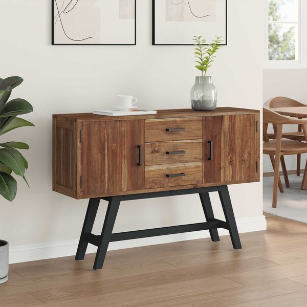 vidaXL Televizn&iacute; stojan Př&iacute;rodn&iacute; 110 x 30 x 75 cm Pevn&eacute; teakov&eacute; dřevo