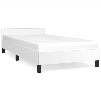 vidaXL Rám postele s čelem bílý 80 x 200 cm umělá kůže