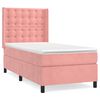 vidaXL Box spring postel s matrac&iacute; růžov&aacute; 90x190 cm samet