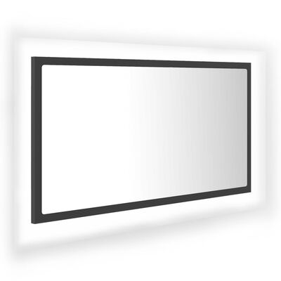 vidaXL LED koupelnové zrcadlo šedé 80 x 8,5 x 37 cm akrylové