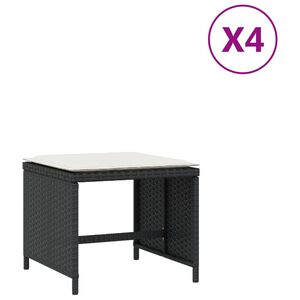 vidaXL Zahradn&iacute; stoličky s podu&scaron;kami 4 ks čern&eacute; 40x40x35 cm polyratan