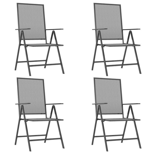 vidaXL 5d&iacute;ln&yacute; zahradn&iacute; j&iacute;deln&iacute; set antracitov&yacute; ocel