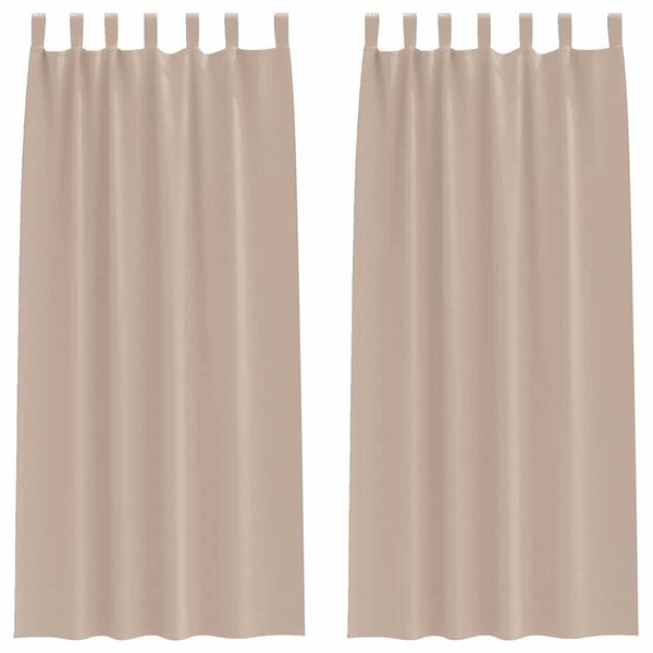 vidaXL Z&aacute;věsy na zatemněn&iacute; s kroužky 2 pcs Taupe 245 x 140 cm