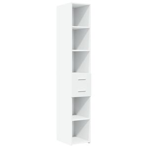 vidaXL Skř&iacute;ň highboard b&iacute;l&aacute; 30 x 42,5 x 185 cm kompozitn&iacute; dřevo