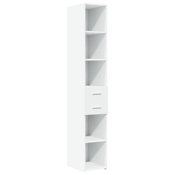 vidaXL Skř&iacute;ň highboard b&iacute;l&aacute; 30 x 42,5 x 185 cm kompozitn&iacute; dřevo