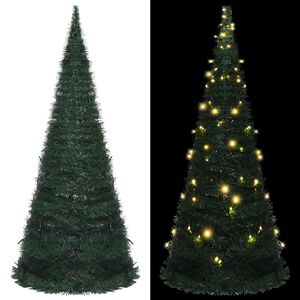 vidaXL Pop-up uměl&yacute; v&aacute;nočn&iacute; stromek s LED osvětlen&iacute;m zelen&yacute; 150 cm