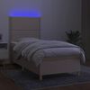 vidaXL Box spring postel s matrac&iacute; a LED kr&eacute;mov&aacute; 90x190 cm textil