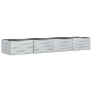 vidaXL Zahradn&iacute; vyv&yacute;&scaron;en&yacute; z&aacute;hon 320x80x45 cm pozinkovan&aacute; ocel stř&iacute;brn&yacute;