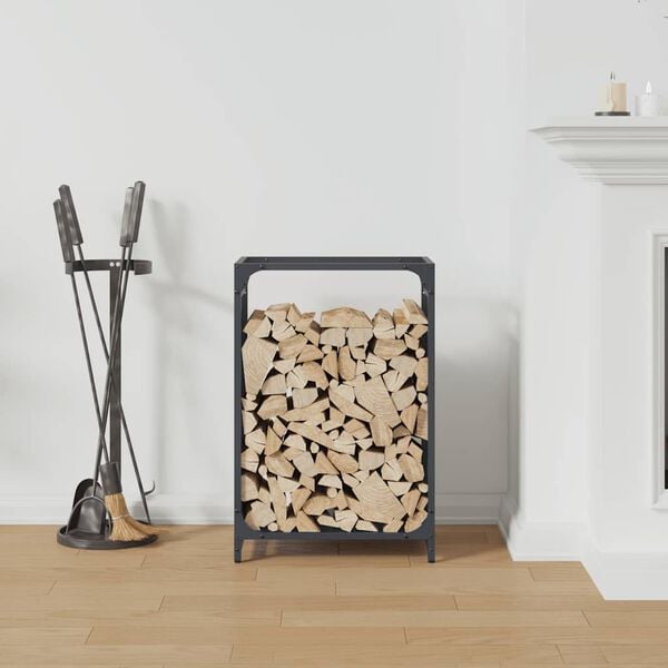 vidaXL Stojan na palivové dřevo antracit Ocel válcovaná za studena