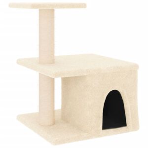 vidaXL &Scaron;krabadlo pro kočky se sisalov&yacute;mi sloupky kr&eacute;mov&eacute; 48 cm