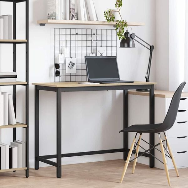 vidaXL stůl Sonoma dub 80 x 50 x 76,5 cm Inžen&yacute;rsk&eacute; dřevo a ocel