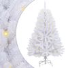 vidaXL Uměl&yacute; v&aacute;nočn&iacute; stromeček s 150 LED diodami B&iacute;l&aacute; 120 cm PVC a kov