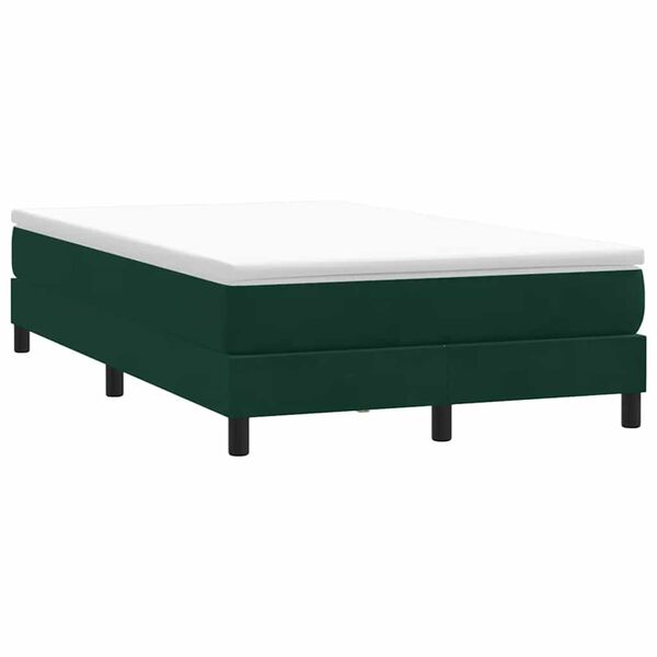 vidaXL Postel Box Spring bez matrace tmavě zelen&aacute; 120x210 cm samet