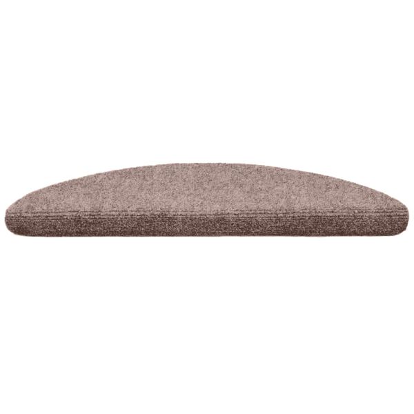 vidaXL Schodové rohože samolepicí 15 ks 56 x 17 x 3 cm světle hnědé, půlkulaté