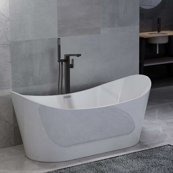 vidaXL Volně stoj&iacute;c&iacute; vana s bateri&iacute; 204 l 90 cm čern&aacute;