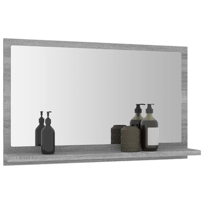 vidaXL Koupelnové zrcadlo šedé sonoma 60x10,5x37 cm kompozitní dřevo