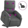vidaXL Elektrick&eacute; zvedac&iacute; mas&aacute;žn&iacute; polohovac&iacute; křeslo tmavě &scaron;ed&eacute; textil