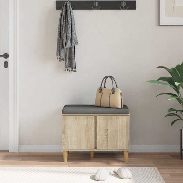 vidaXL Chodbičkov&aacute; lavice s pol&scaron;t&aacute;řem Sonoma dub 60 x 38 x 46 cm