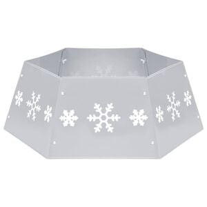 vidaXL Podložka pod v&aacute;nočn&iacute; stromek stř&iacute;brn&aacute; a b&iacute;l&aacute; &Oslash; 68 x 25 cm