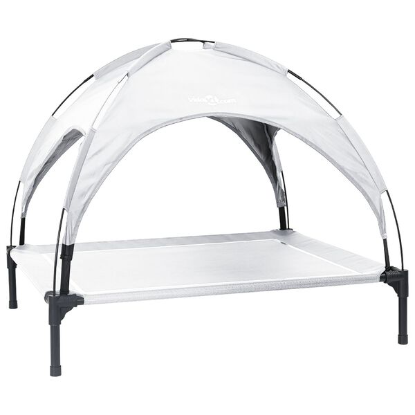 vidaXL Psí postel Stříbrně šedá 104 x 86 x 84,5 cm Ocel