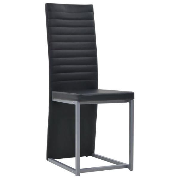 vidaXL J&iacute;deln&iacute; set z oceli a tvrzen&eacute;ho skla 7 ks čern&yacute;