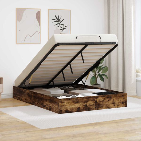 vidaXL Ottoman postel Uzen&yacute; Dub 193 x 120 x 25 cm Dřevěn&yacute; materi&aacute;l