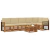 vidaXL Rohov&aacute; sofa sada 7 pcs Přirozen&aacute; a B&eacute;žov&aacute; Masivn&iacute; ak&aacute;tov&eacute; dřevo