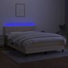 vidaXL Box spring postel s matrac&iacute; a LED kr&eacute;mov&aacute; 140x190 cm textil