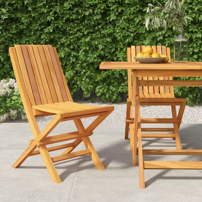 vidaXL Skládací zahradní židle 2 ks 47x47x89 cm masivní teakové dřevo