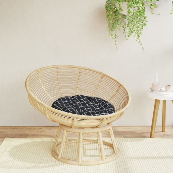 vidaXL Kulat&yacute; sed&aacute;k čern&yacute; k&aacute;rovan&yacute; &Oslash; 60 x 11 cm oxfordsk&aacute; tkanina