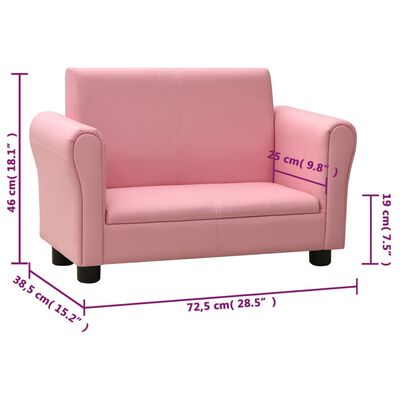 vidaXL Dětská sedačka s podnožkou růžová umělá kůže
