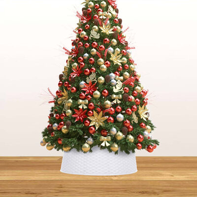 vidaXL Podložka pod vánoční stromek bílá Ø 54 x 19,5 cm