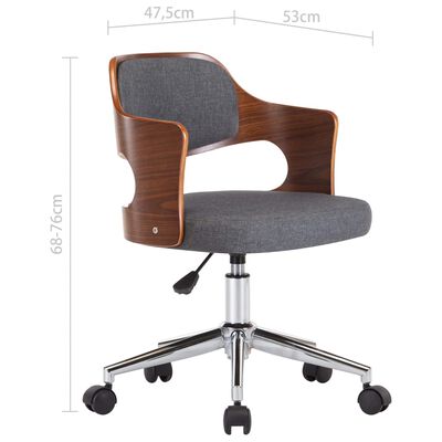 vidaXL Otočné jídelní židle 4 ks šedé ohýbané dřevo a textil