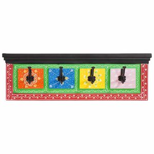 vidaXL Vě&scaron;&aacute;k na kab&aacute;ty Čern&aacute; 80 x 25 x 2 cm Masivn&iacute; mangov&eacute; dřevo