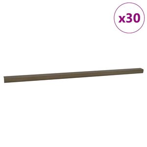 vidaXL Schodov&eacute; hrany 30 ks Hněd&aacute; 67 x 3 x 2 cm Hlin&iacute;k