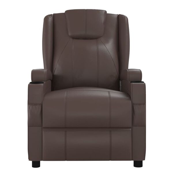 vidaXL Zvedací masážní křeslo hnědé umělá kůže
