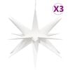 vidaXL Sv&iacute;t&iacute;c&iacute; v&aacute;nočn&iacute; hvězdy s LED 3 ks skl&aacute;dac&iacute; b&iacute;l&eacute; 57 cm