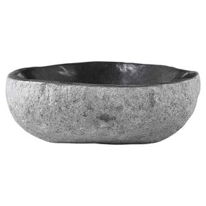 vidaXL Umyvadlo Ov&aacute;ln&yacute; &Scaron;ed&aacute; (32-37) x (27-30) x 12 cm Ř&iacute;čn&iacute; k&aacute;men