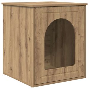vidaXL Kočič&iacute; dům Uměleck&yacute; dub 53 x 52 x 62 cm kompozitn&iacute; dřevo