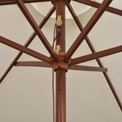 vidaXL Slunečník s dřevěnou tyčí, 270x270 cm, krémově bílý