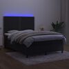 vidaXL Box spring postel s matrac&iacute; a LED čern&aacute; 140x200 cm samet