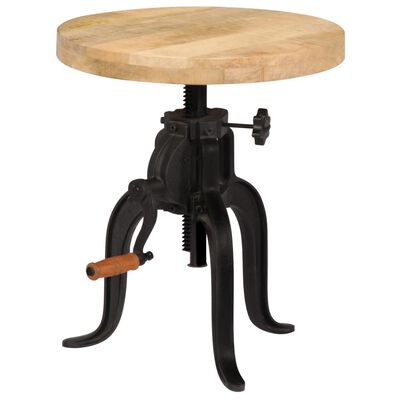 vidaXL Odkládací stolek 45 x (45–62) cm masivní mangovník a litina
