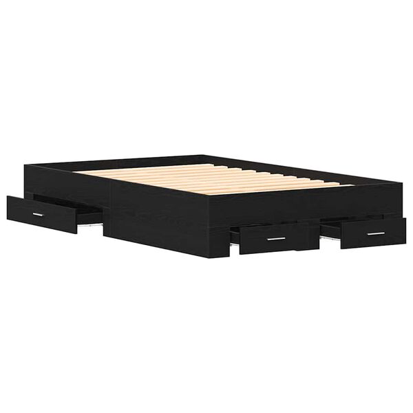 vidaXL R&aacute;m postele s &scaron;upl&iacute;ky Čern&yacute; dub 120 x 190 cm Kompozitn&iacute; dřevo
