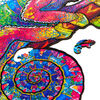 UNIDRAGON 202d&iacute;ln&eacute; dřevěn&eacute; puzzle Iridescent Chameleon středn&iacute; 26x33cm