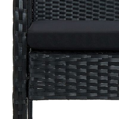 vidaXL 5dílná zahradní sedací souprava s poduškami polyratan černá