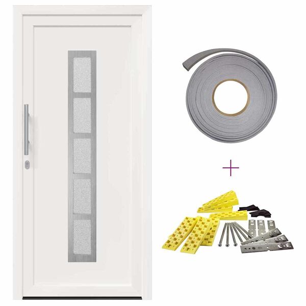 vidaXL Předn&iacute; dveře B&iacute;l&aacute; 88 x 200 cm PVC